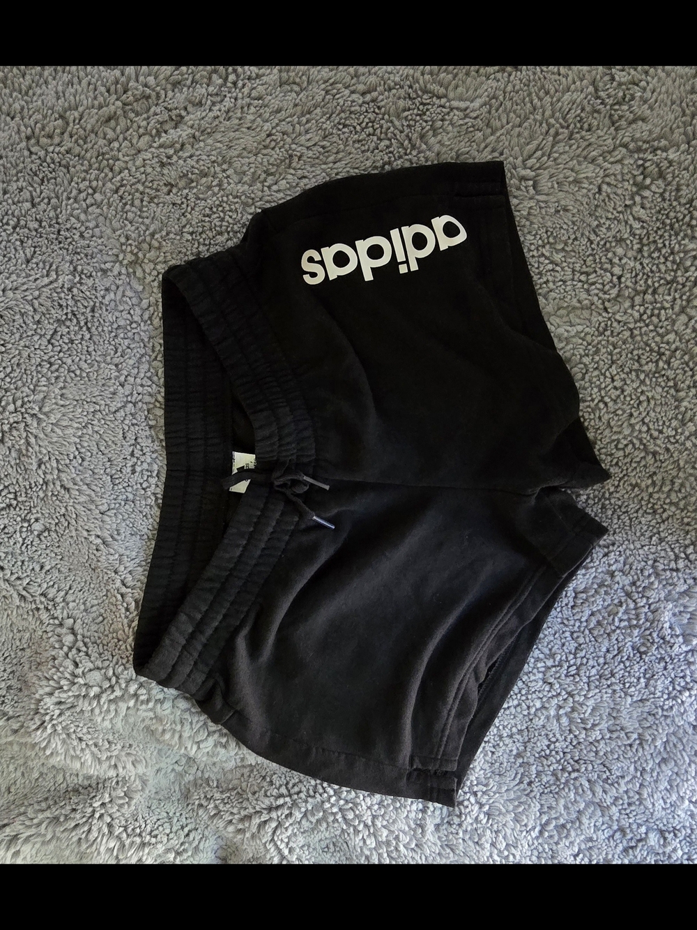 adidas Black Drawstring Waist Casual Shorts
